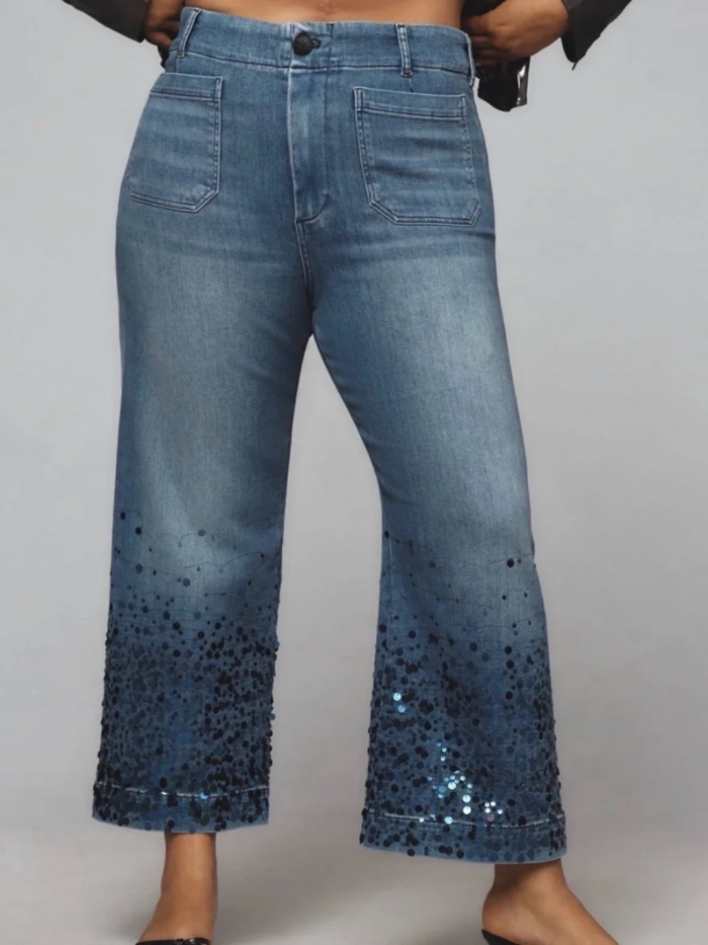 Maeve Colette Sequin Crop Jeans